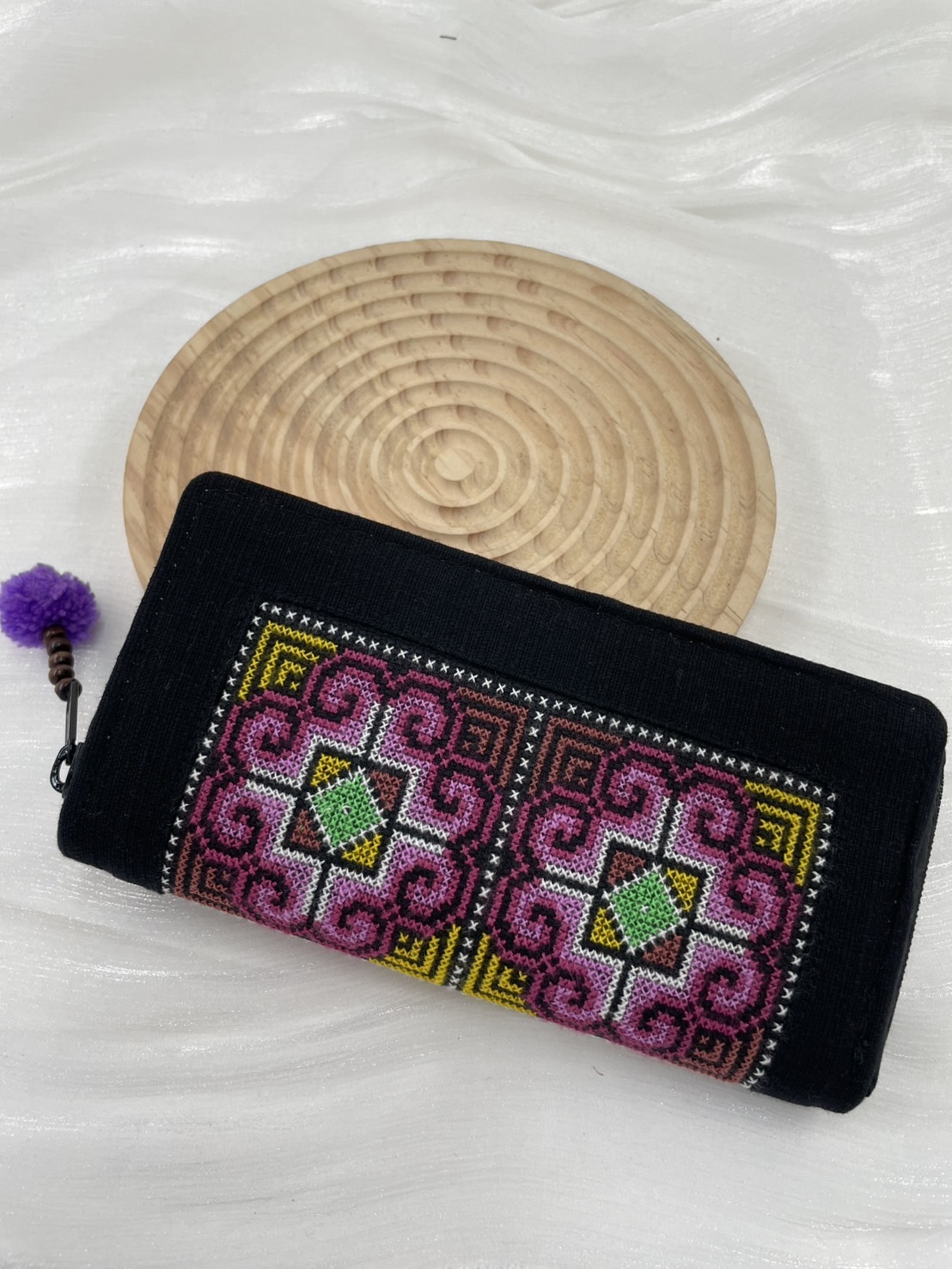 No.4刺繡長夾錢包.寬19.5深9.5