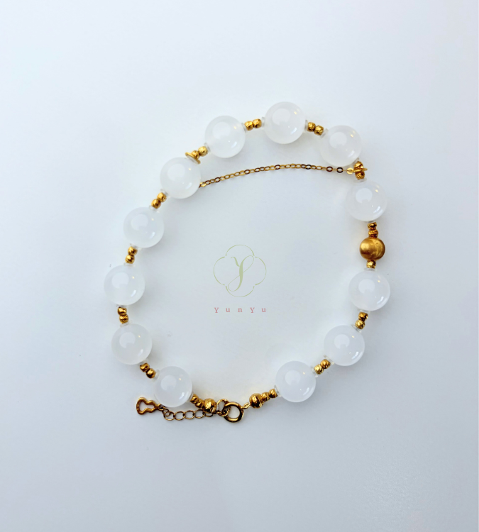 18K高冰白玉手鍊