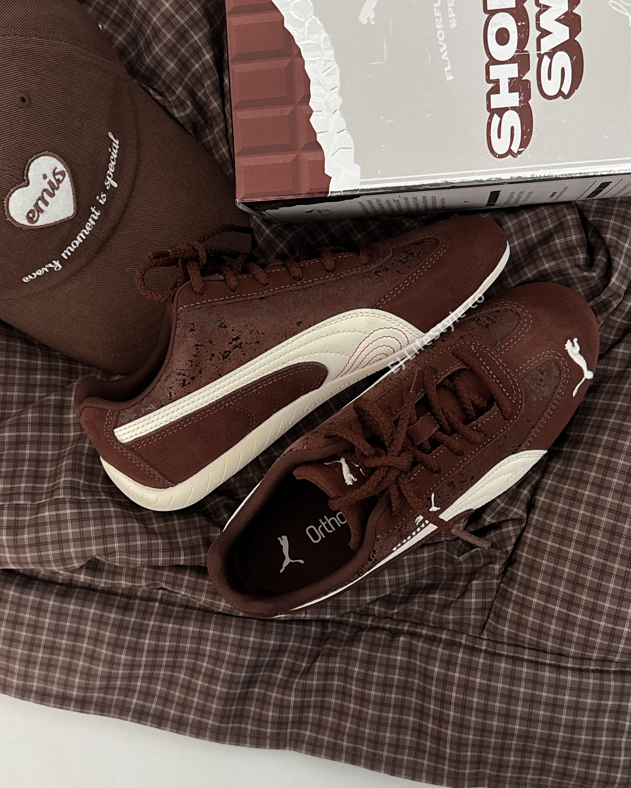 PUMA SPEEDCAT SHOE-PER SWEET 情人節限定 巧克力脆片 奶油棕 摩卡 咖啡色 大地色 奶油白 賽車鞋 復古 男女鞋 406675-01 / 現貨