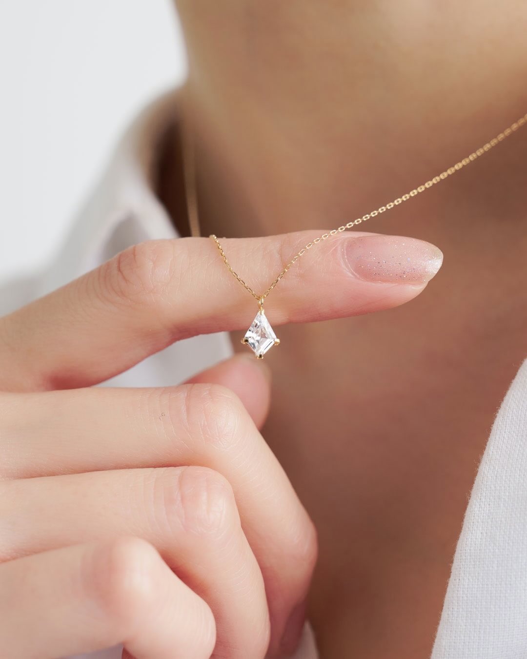 【me.luxe】K10菱光鋯石項鍊