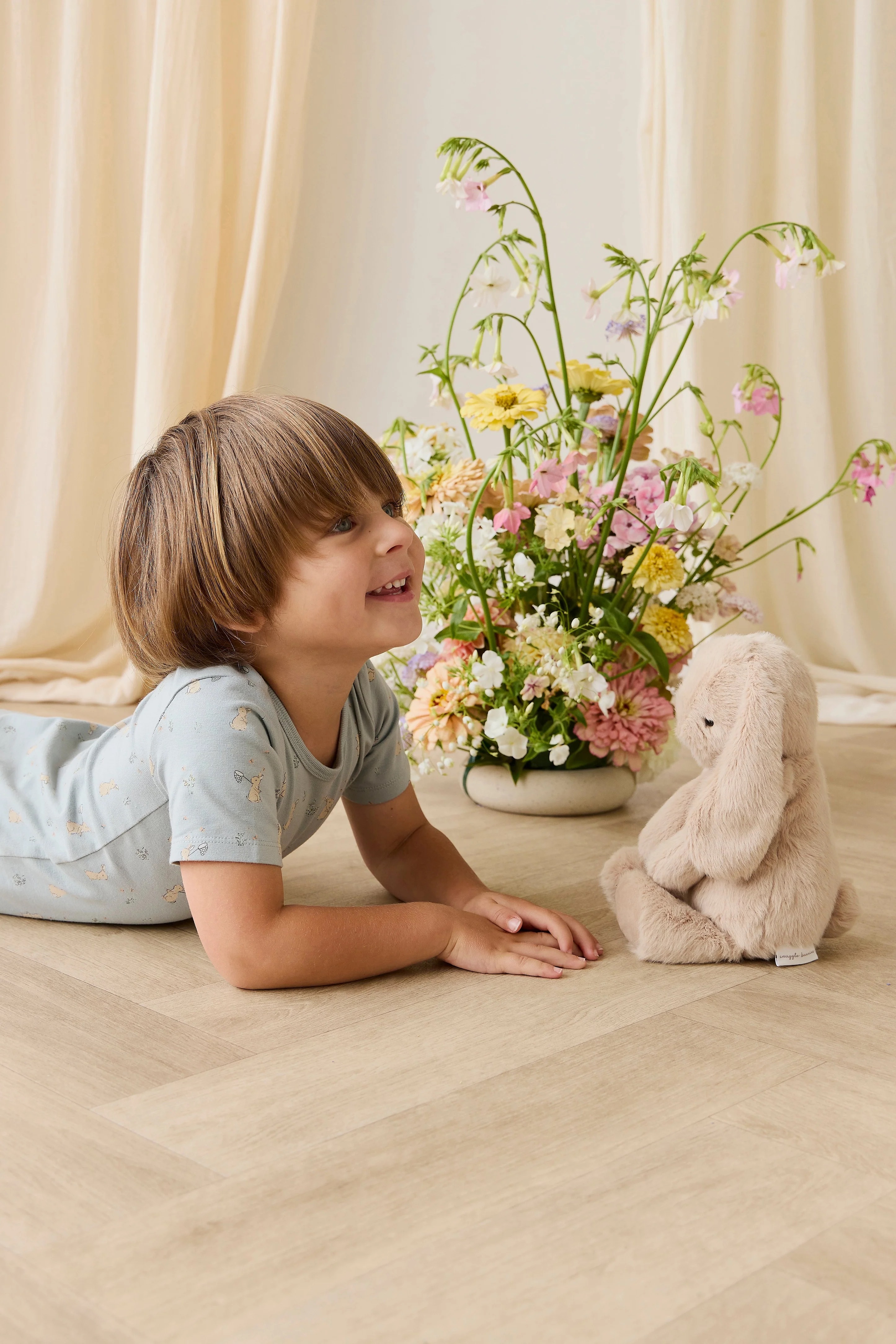 【預購】JAMIE KAY -Organic Cotton Baker Short Sleeve Pyjama Set（Lapin Jardin Blue）