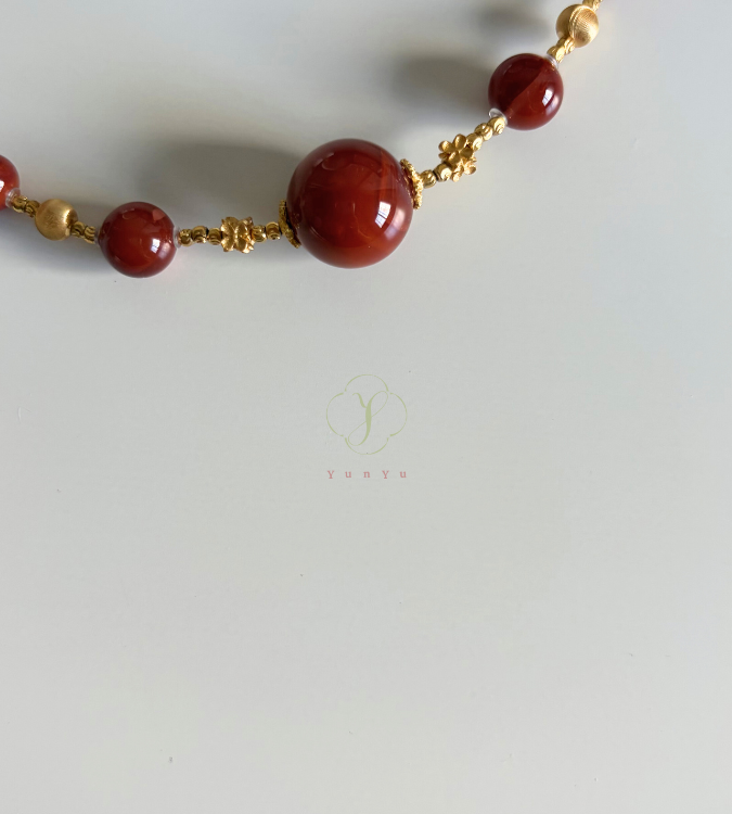 川料火焰紋南紅手鍊