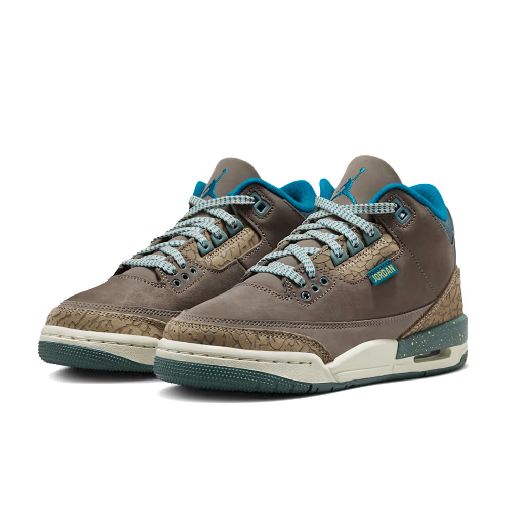 Nike Air Jordan 3 Retro 卡其灰綠 GS 皮革 抓地力 緩衝 運動鞋 大童鞋 IB7066-001