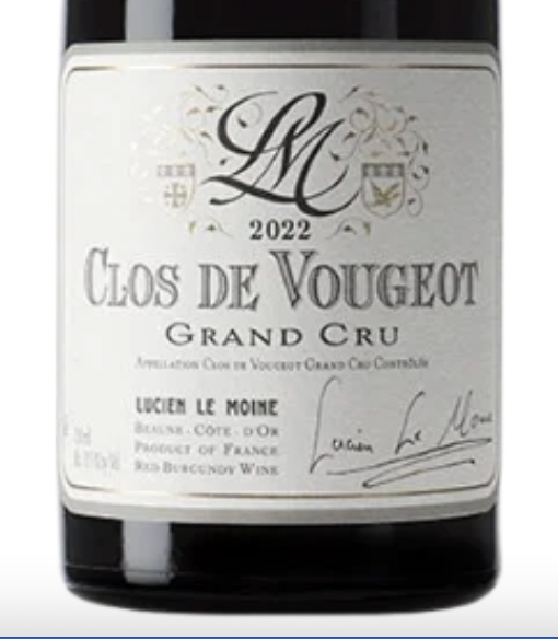 Lucien Le Moine Clos de Vougeot Grand Cru 2022 (WS96)