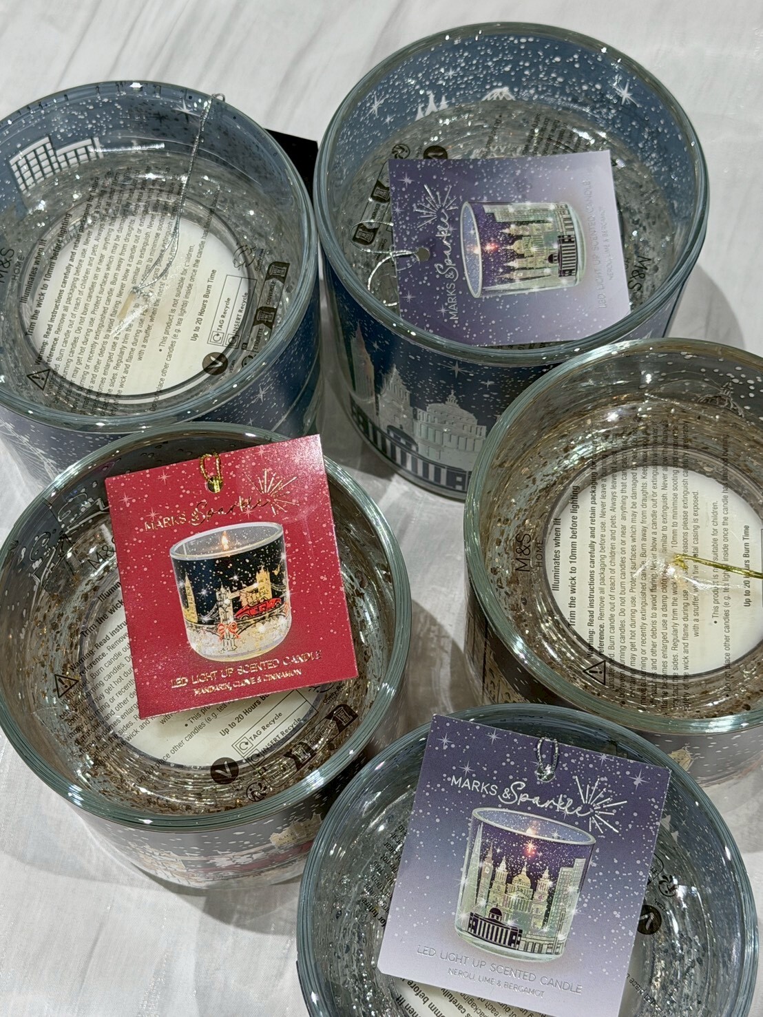 現貨 M&S 英國聖誕蠟燭 限定香薰 LED發光星空禮盒款 氛圍感
