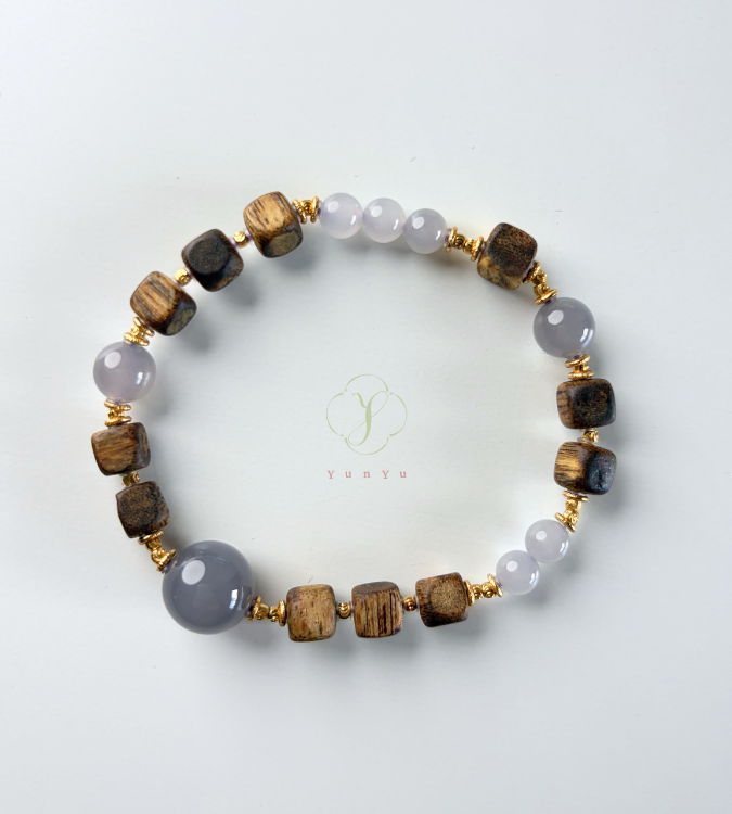 煙紫和田玉配沉香