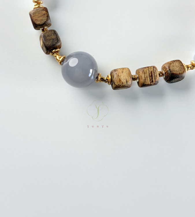 煙紫和田玉配沉香