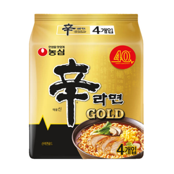 農心 - 韓版辛辣麵 金版GOLD 40週年特別版 (125Gx4包)(平行進口)