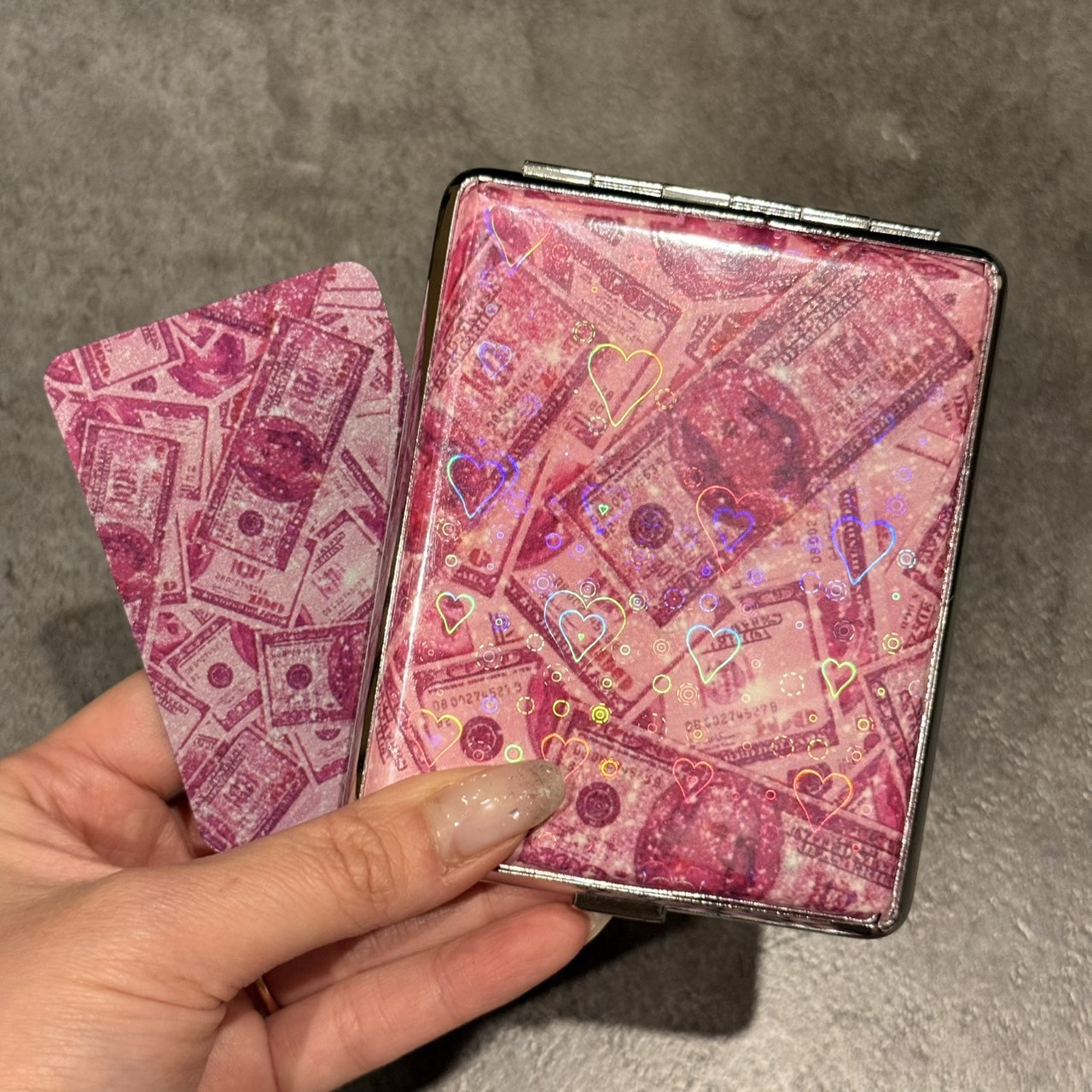 【樹玉濾嘴配件】💕愛心閃膜💕 造型 玻璃煙盒 小盤 隨身盒 毛面／水面 專用盒 玻璃菸盒 🎁贈 微浮雕彩卡、磁鐵、止滑墊