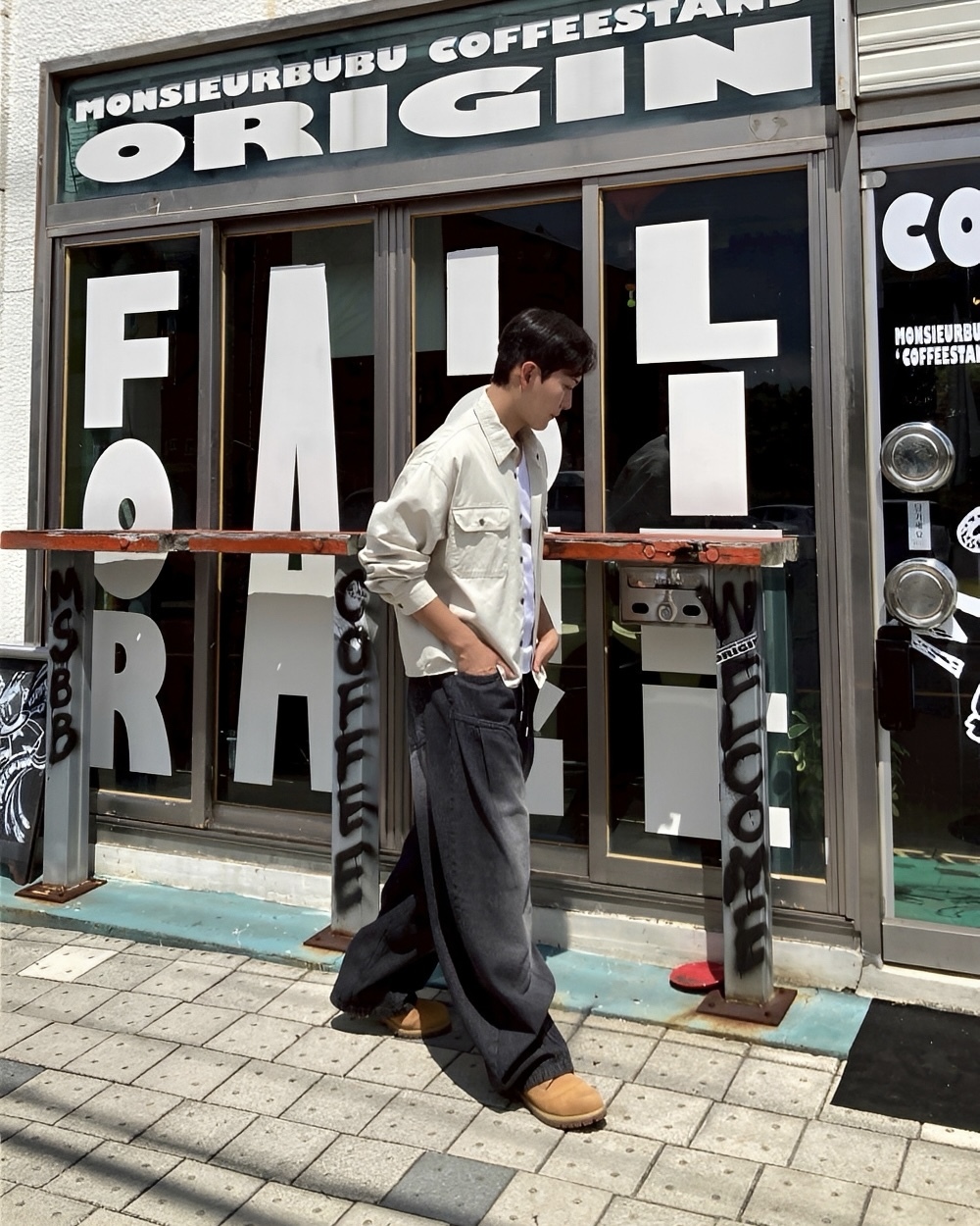 2色 車線 綁帶 燈芯絨 牛仔 長褲