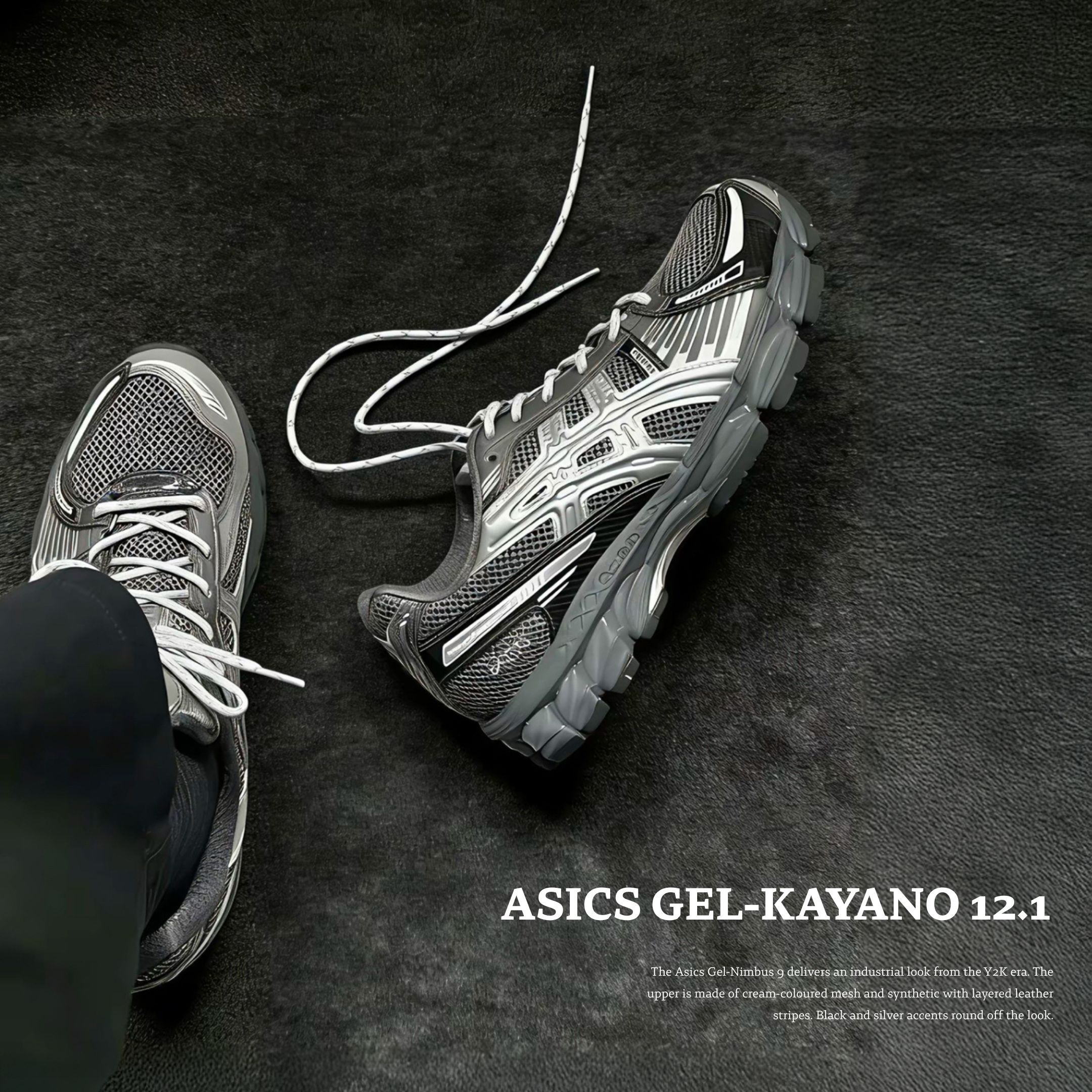 NICEDAY 代購 Kith x ASICS GEL-KAYANO 12.1 聯名 黑 黑銀 銀灰 金屬 1203A930-020