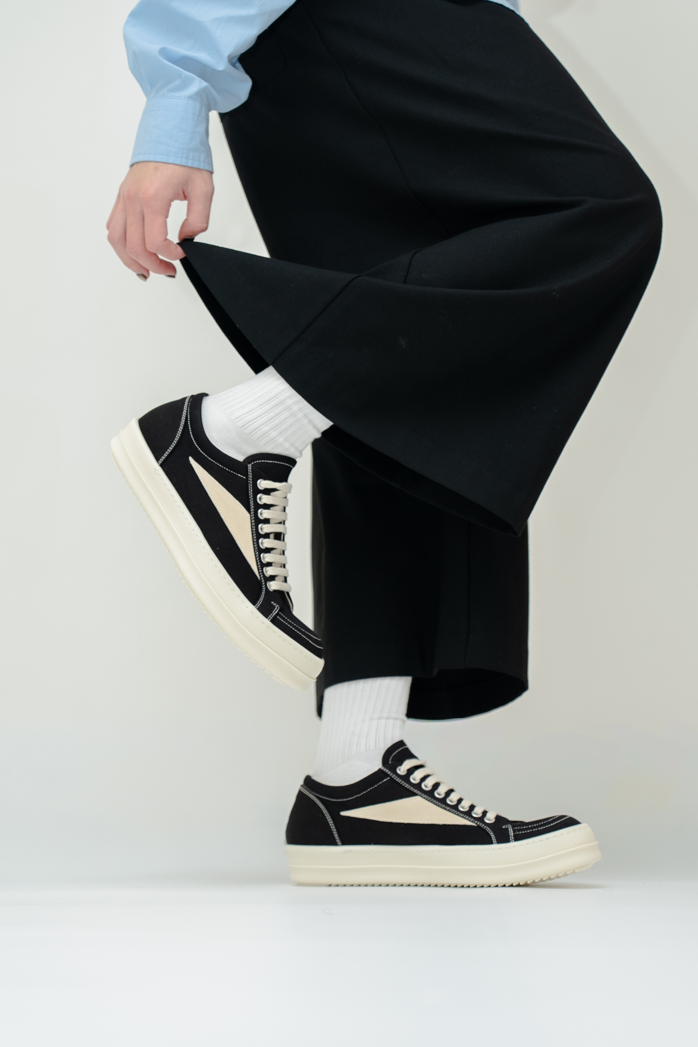 【Focus Store】現貨秒發 Rick Owens DRKSHDW Vintage Low "Black Milk Fleece" 黑白色 羊毛 DU01F4803