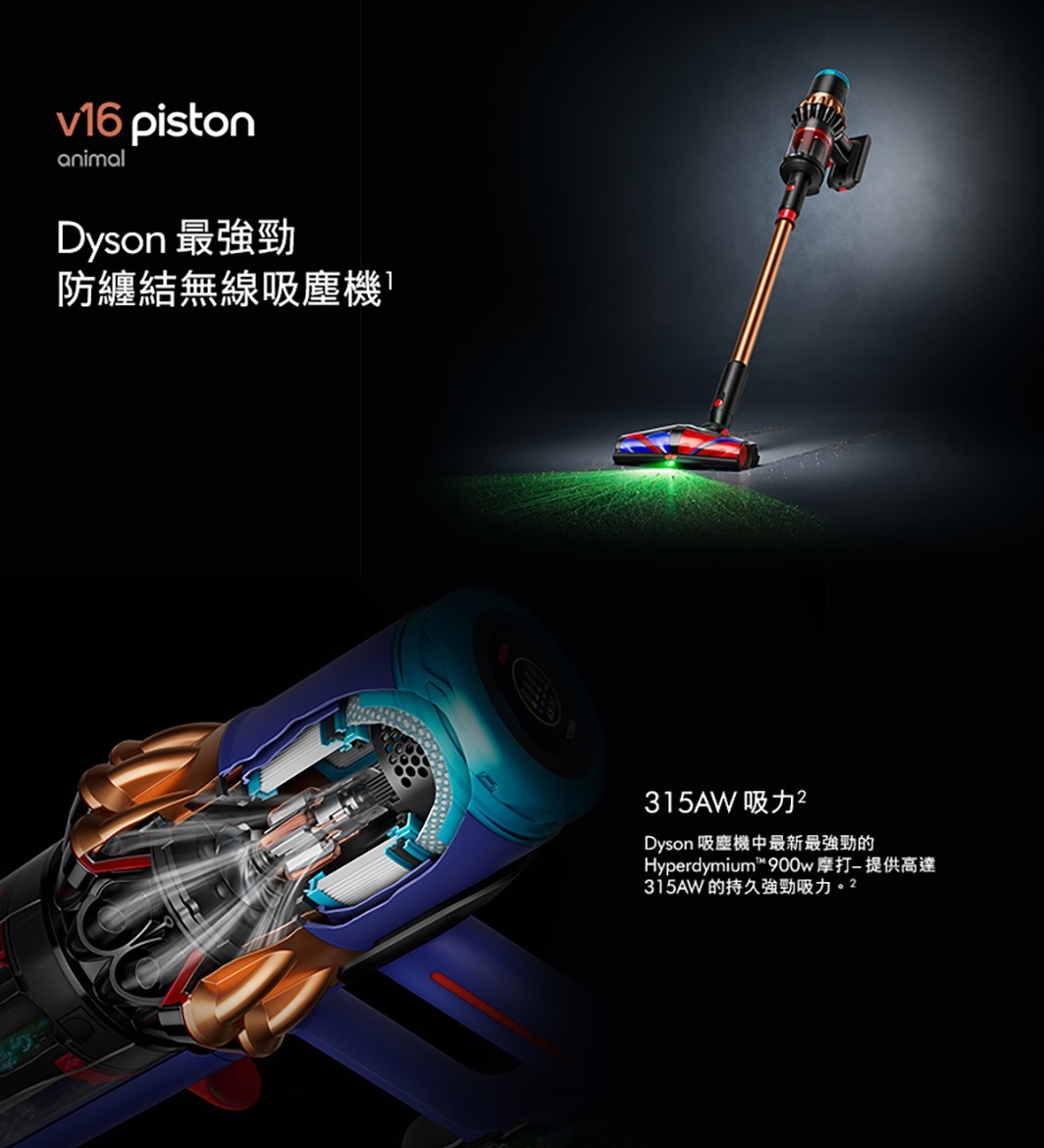 戴森 Dyson    V16 Piston Animal‧直立式無線吸塵機‧香港行貨,原廠2年保養‧