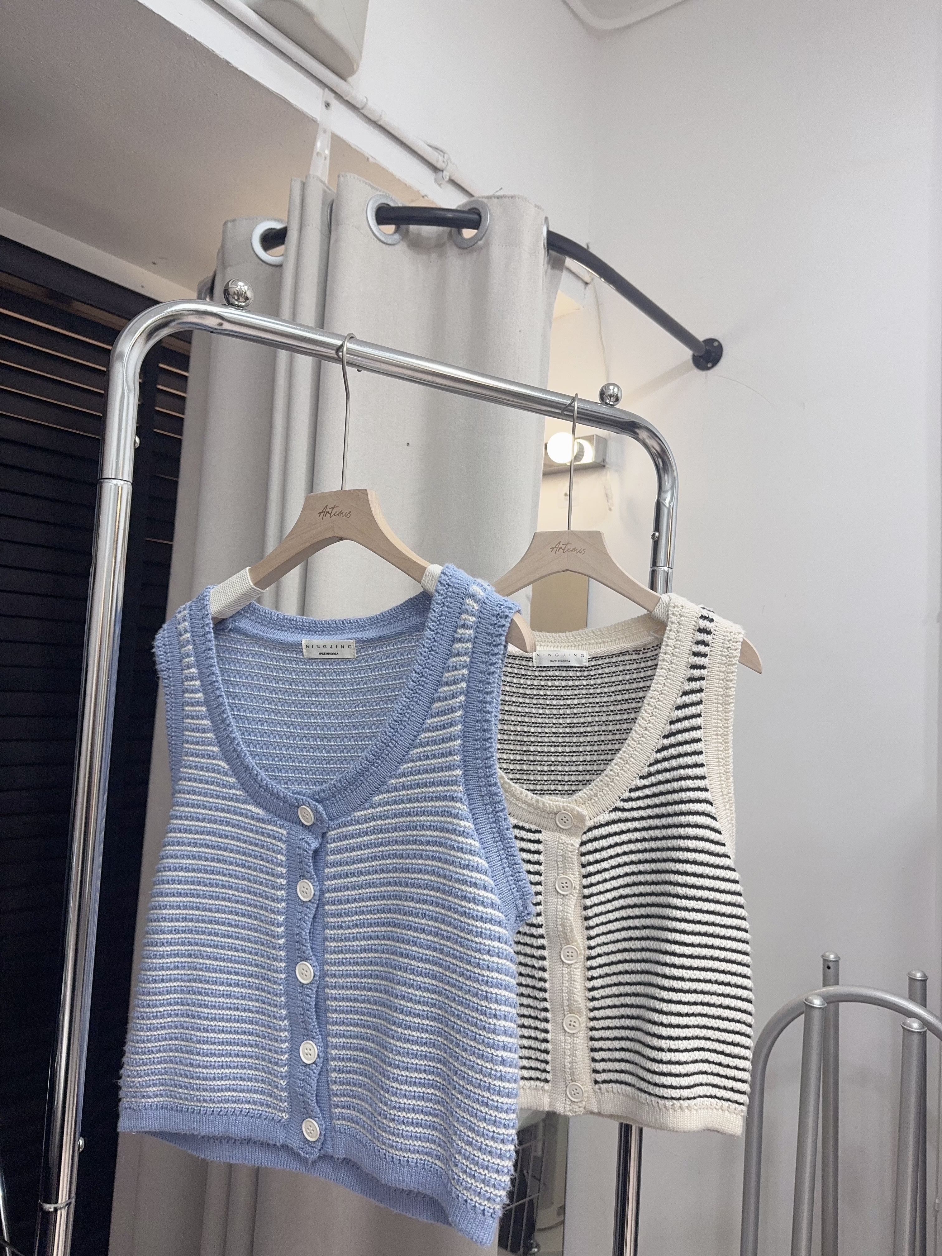 條紋針織背心🩵