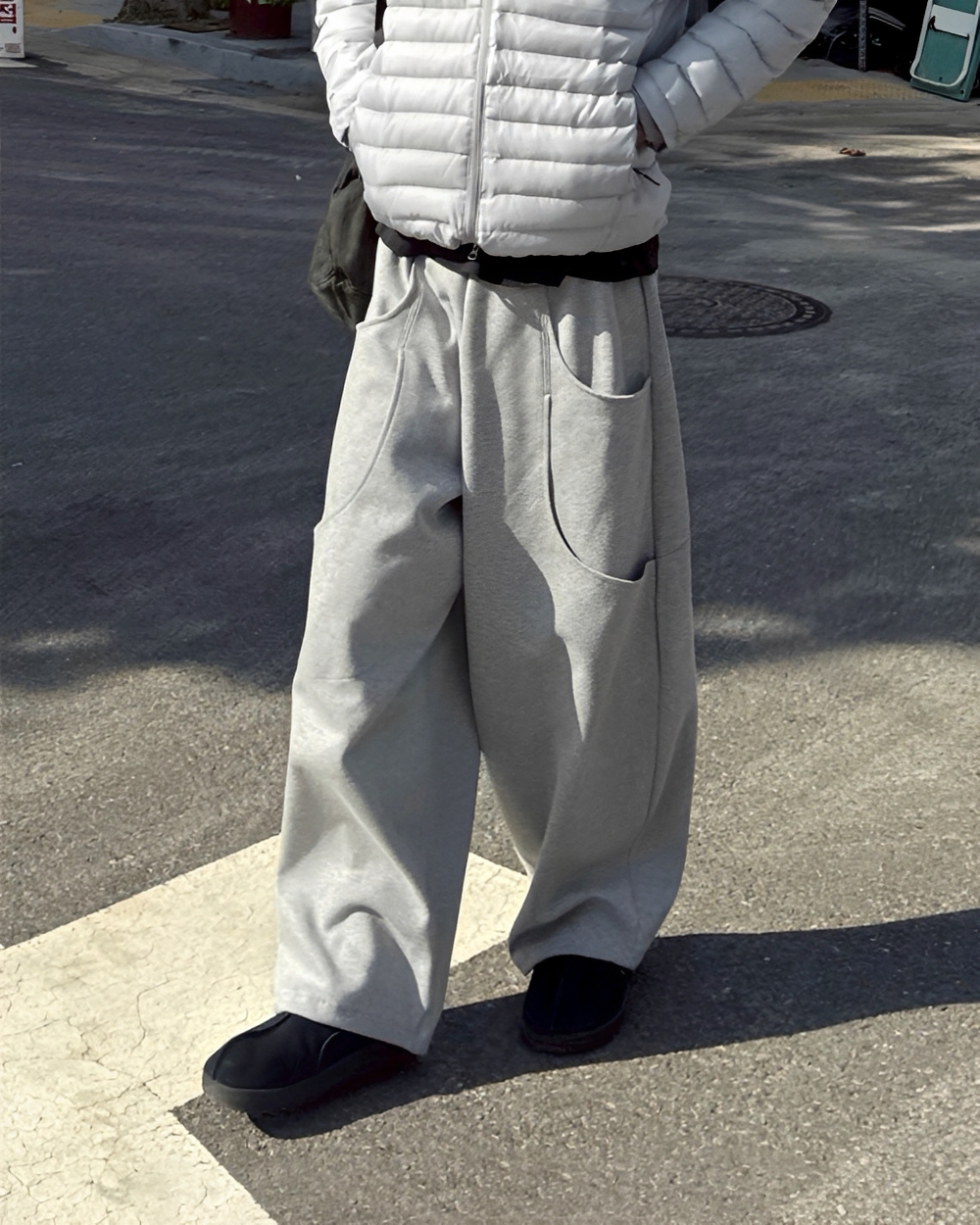 2色 休閒 立體 剪裁 純棉 長褲