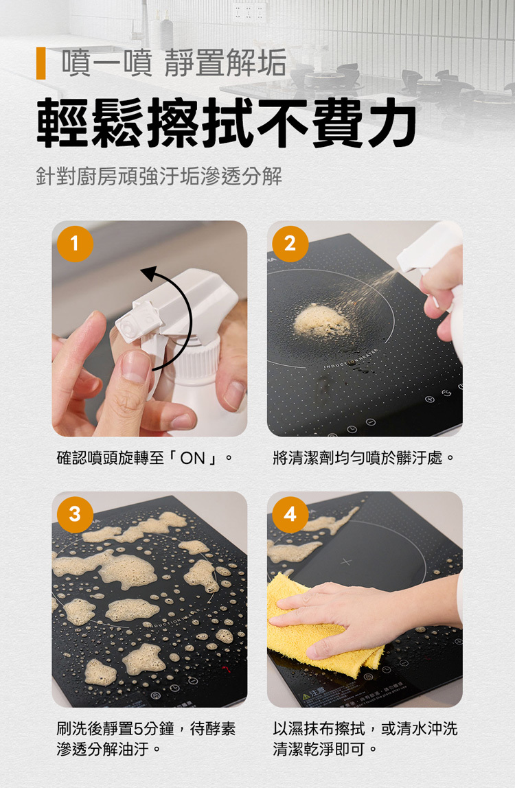 廚房潔淨噴霧使用方式