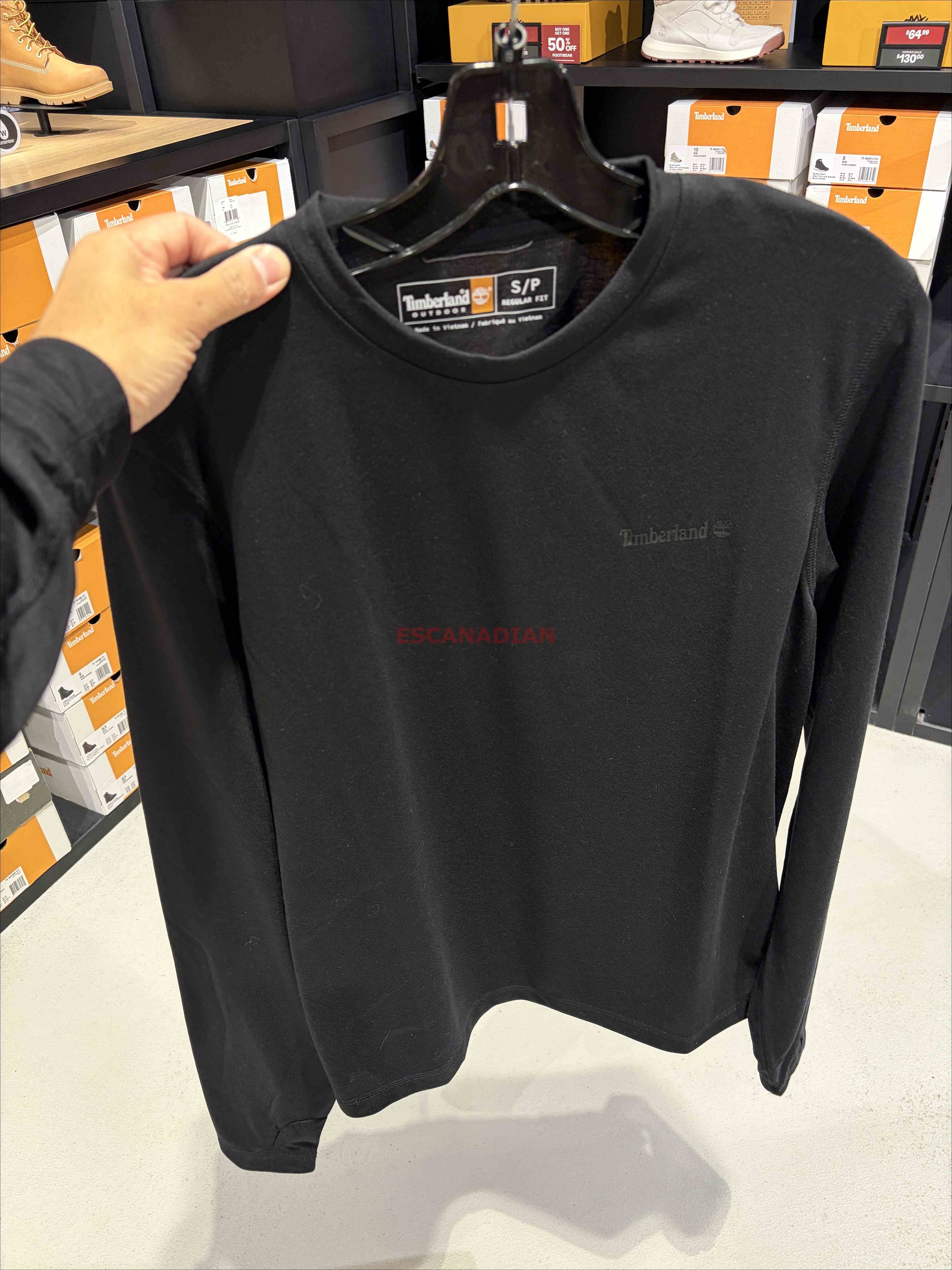 Timberland 大人 機能材質 小標 長TEE (拇指扣)