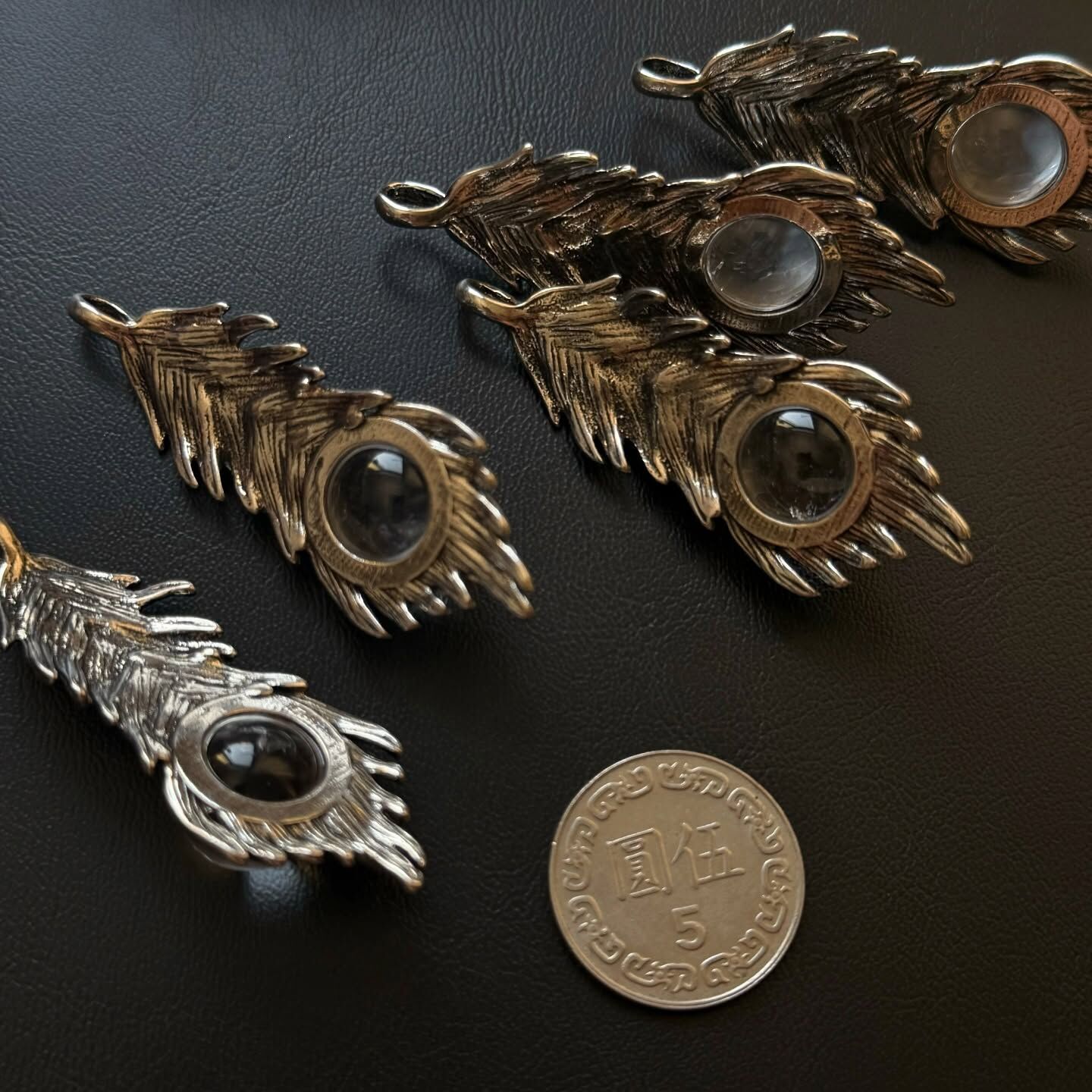 [原石] 白水晶 羽毛 項鍊吊墜