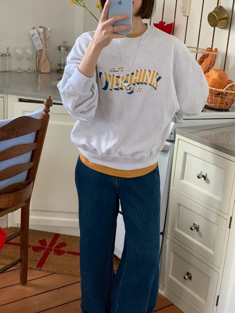 DON’T OVERTHINK 毛圈棉寬鬆顯瘦・減齡休閒長袖T