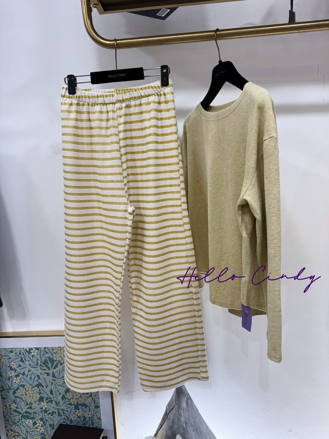 B02031 甜美系條紋兩件式睡衣組