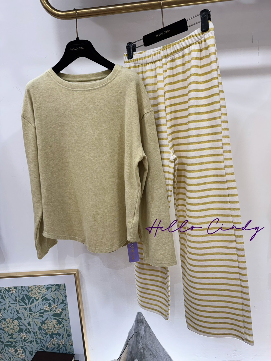 B02031 甜美系條紋兩件式睡衣組