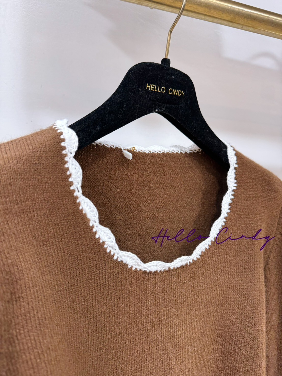 B02046 摩卡奶油巧克力針織上衣