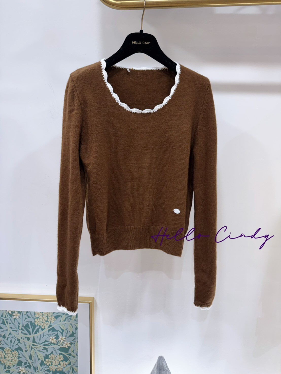 B02046 摩卡奶油巧克力針織上衣