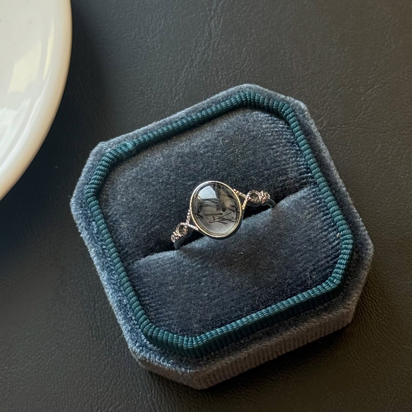 [原石] 黑髮晶碧璽 水晶戒指