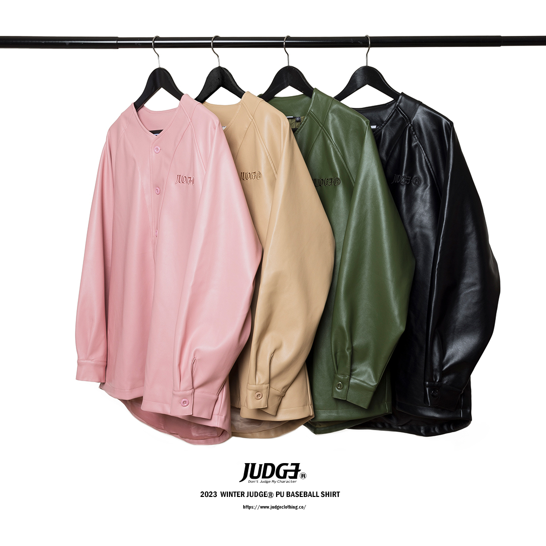 JUDGE®️23 WINTER PU BASEBALL SHIRT