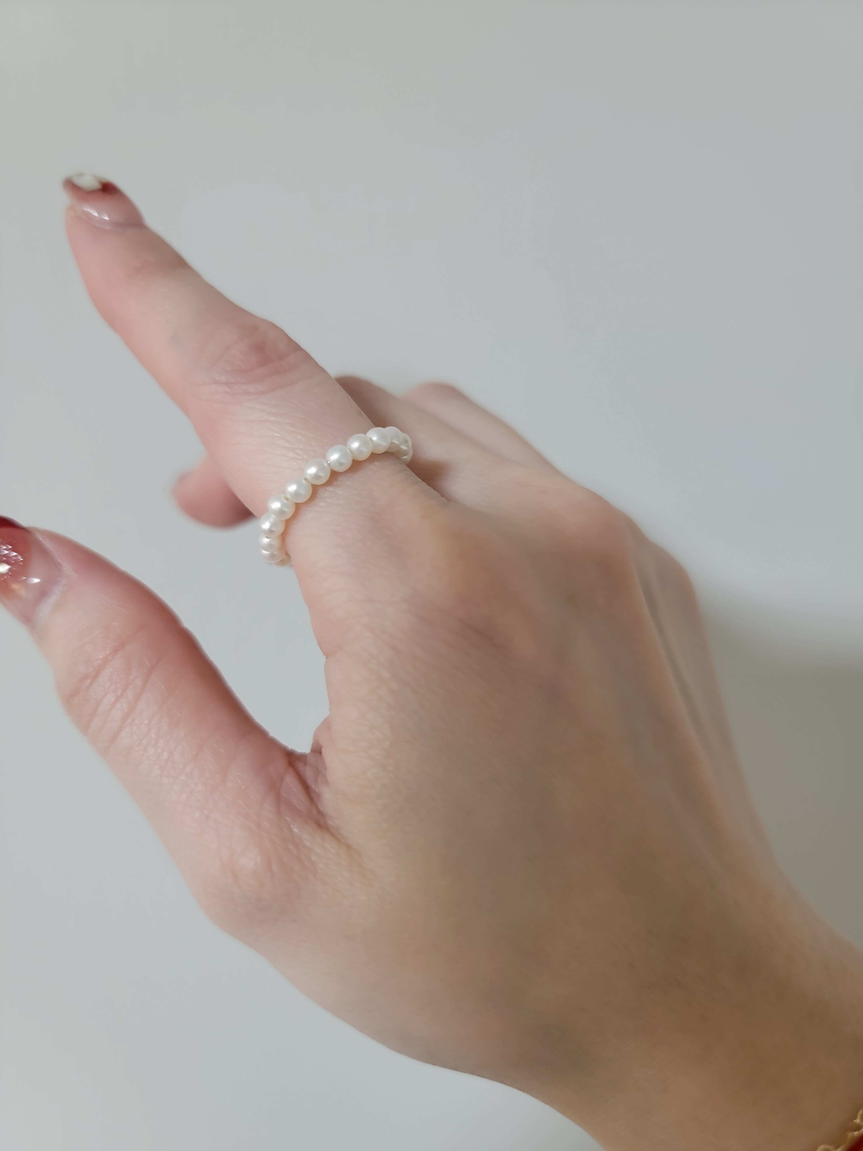 【me.luxe】K10米粒珍珠鍊戒