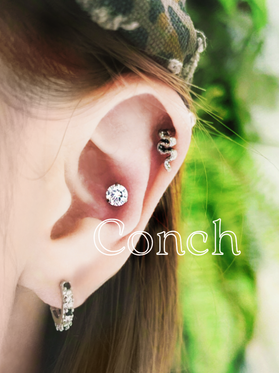 耳窩穿鑲鋯耳釘