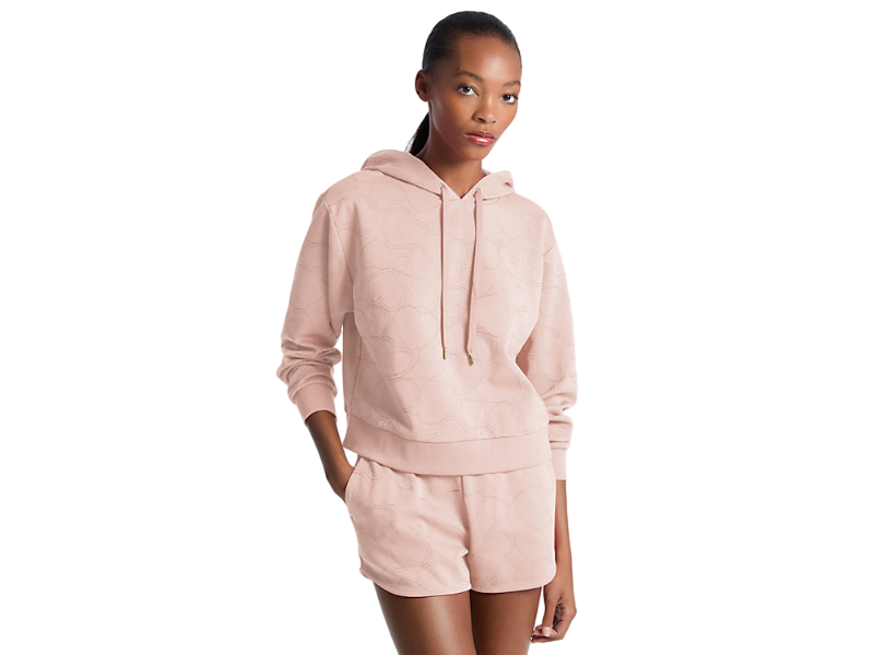 【Michael Kors Outlet】（上衣）Heart Embroidered Cotton Blend Hoodie  粉