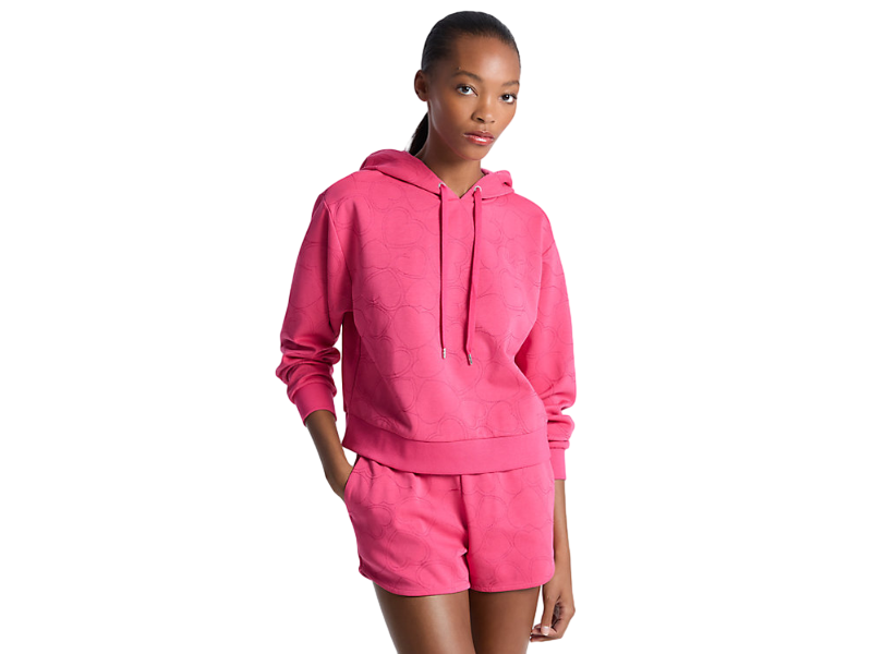 【Michael Kors Outlet】（上衣）Heart Embroidered Cotton Blend Hoodie  桃粉