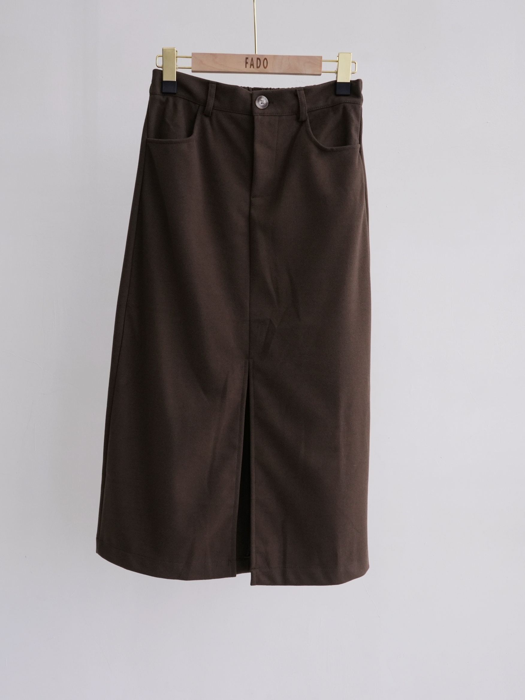 法朵Fado shop｜前開岔後袋毛呢裙 4934006 三色