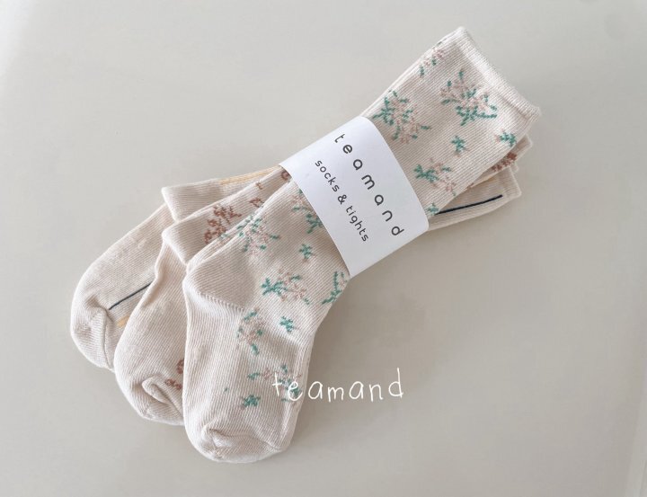 正韓春Team 春季碎花襪(3入一組)