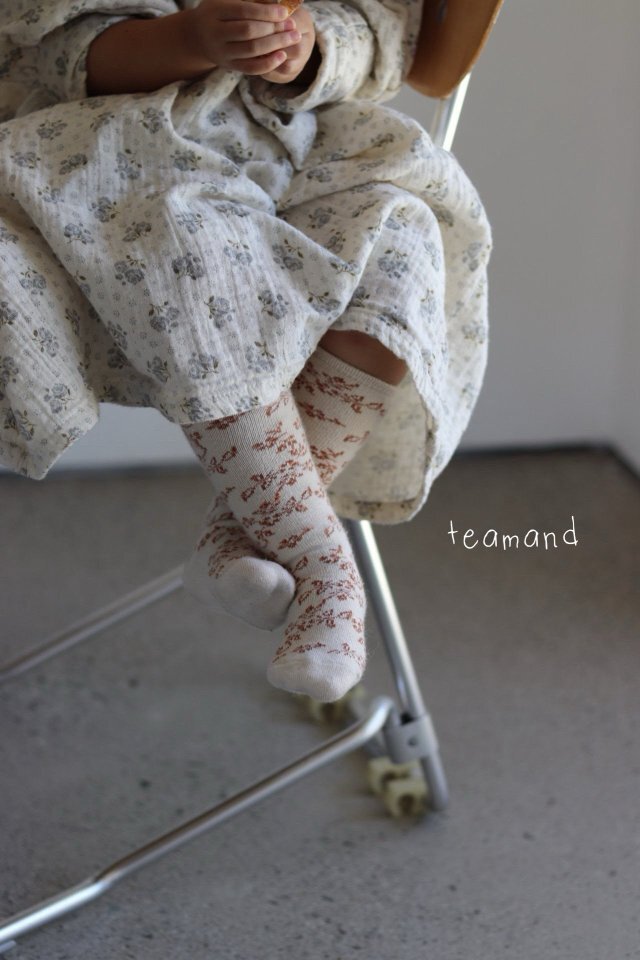 正韓春Team 春季碎花襪(3入一組)