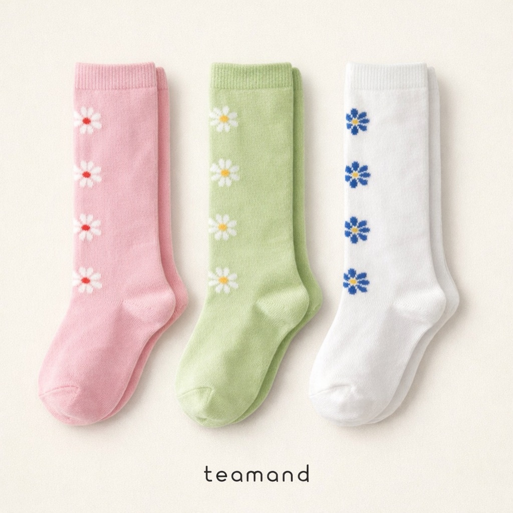 正韓春Team 春季花朵花花襪(3入一組)