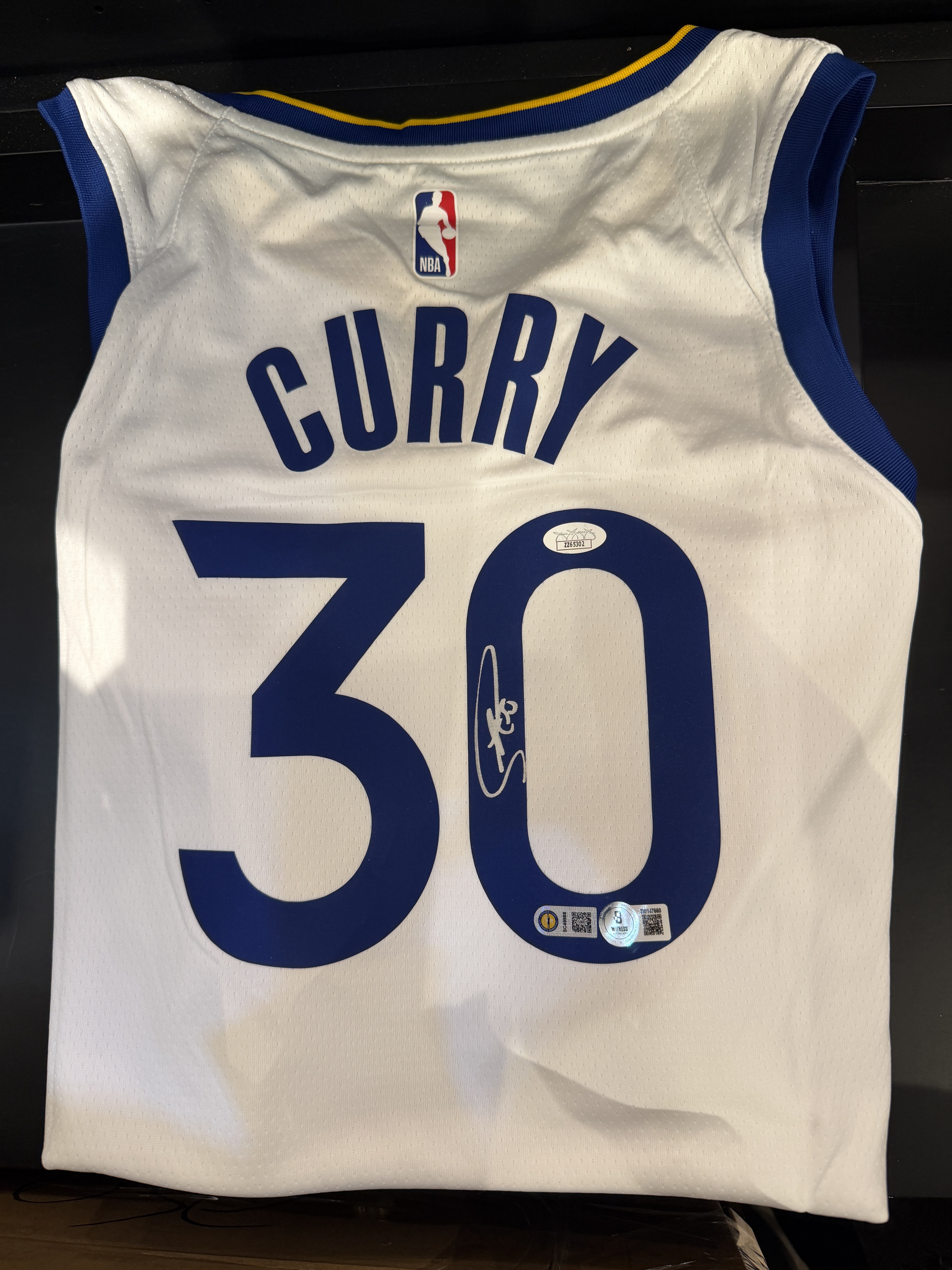 Stephen Curry 白色球迷版簽名球衣三方認證 有大證書 現貨