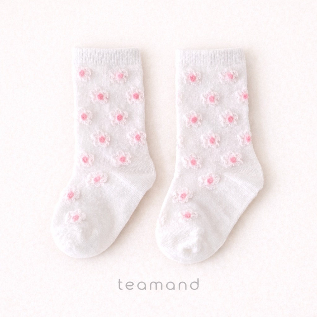 正韓春Team 親子裝_春季立體小花襪(2入一組)