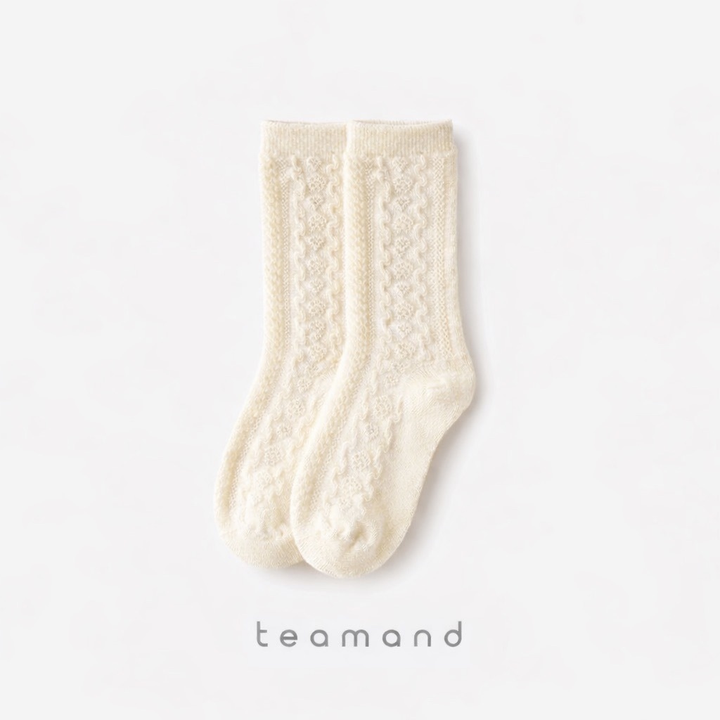 正韓春Team 親子裝_春季淺色系麻花襪(2入一組)