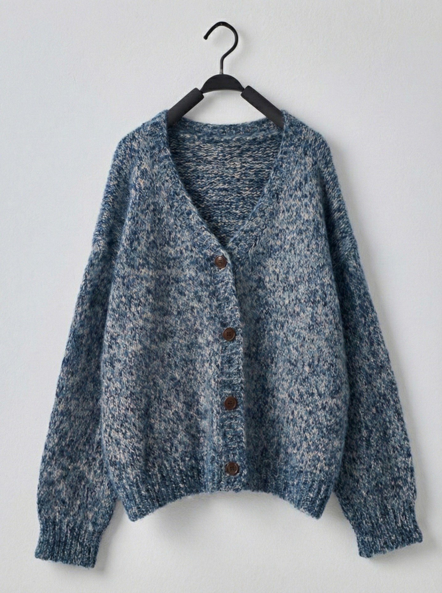 慵懶混色織紋柔軟針織外套