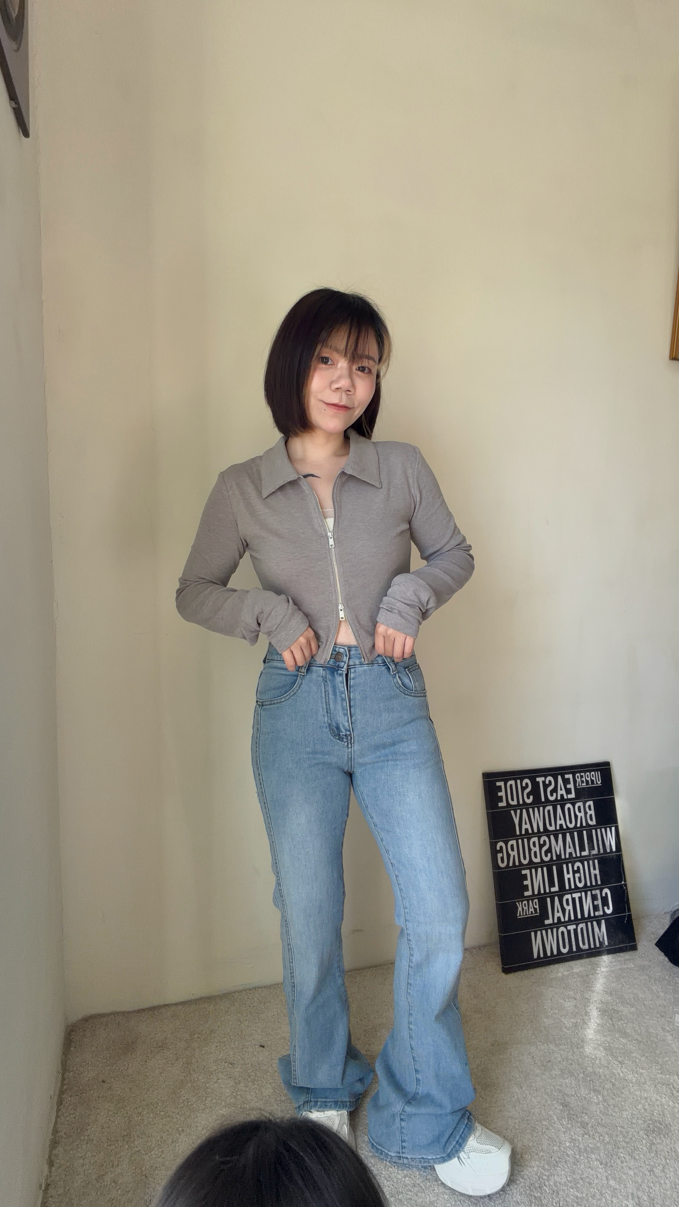 超舒適~雙拉鍊棉料拉鍊上衣