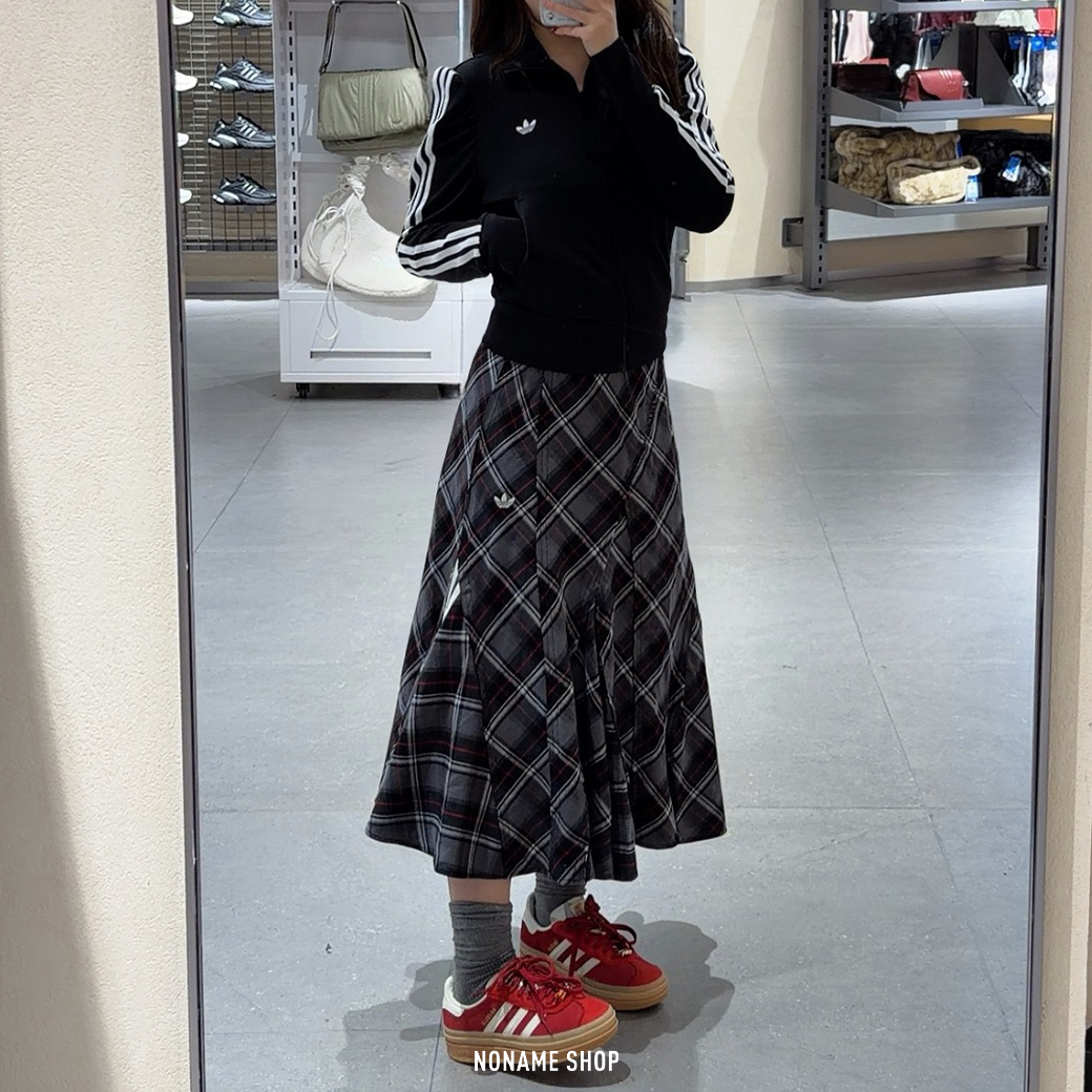 ADIDAS Originals V-DAY 情人節 復古 格紋 長裙 (女款)