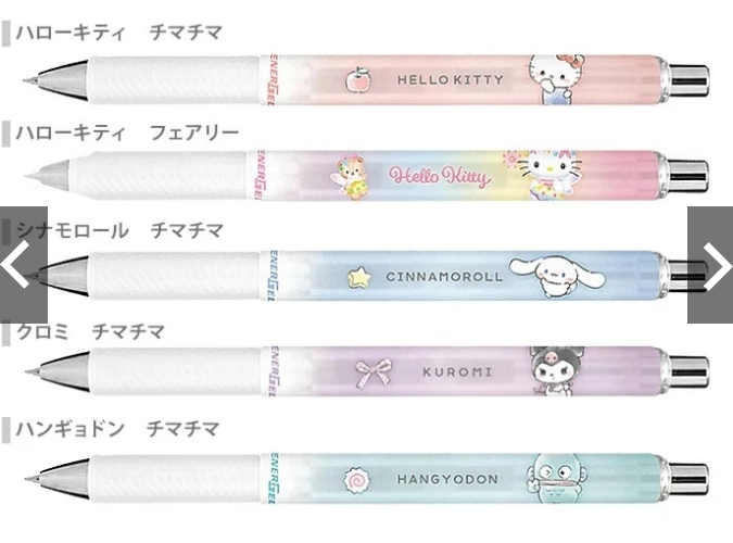日本Pentel．ENERGEL 極速自動鋼珠筆 0.5mm 三麗鷗聯名 透明桿 共七款