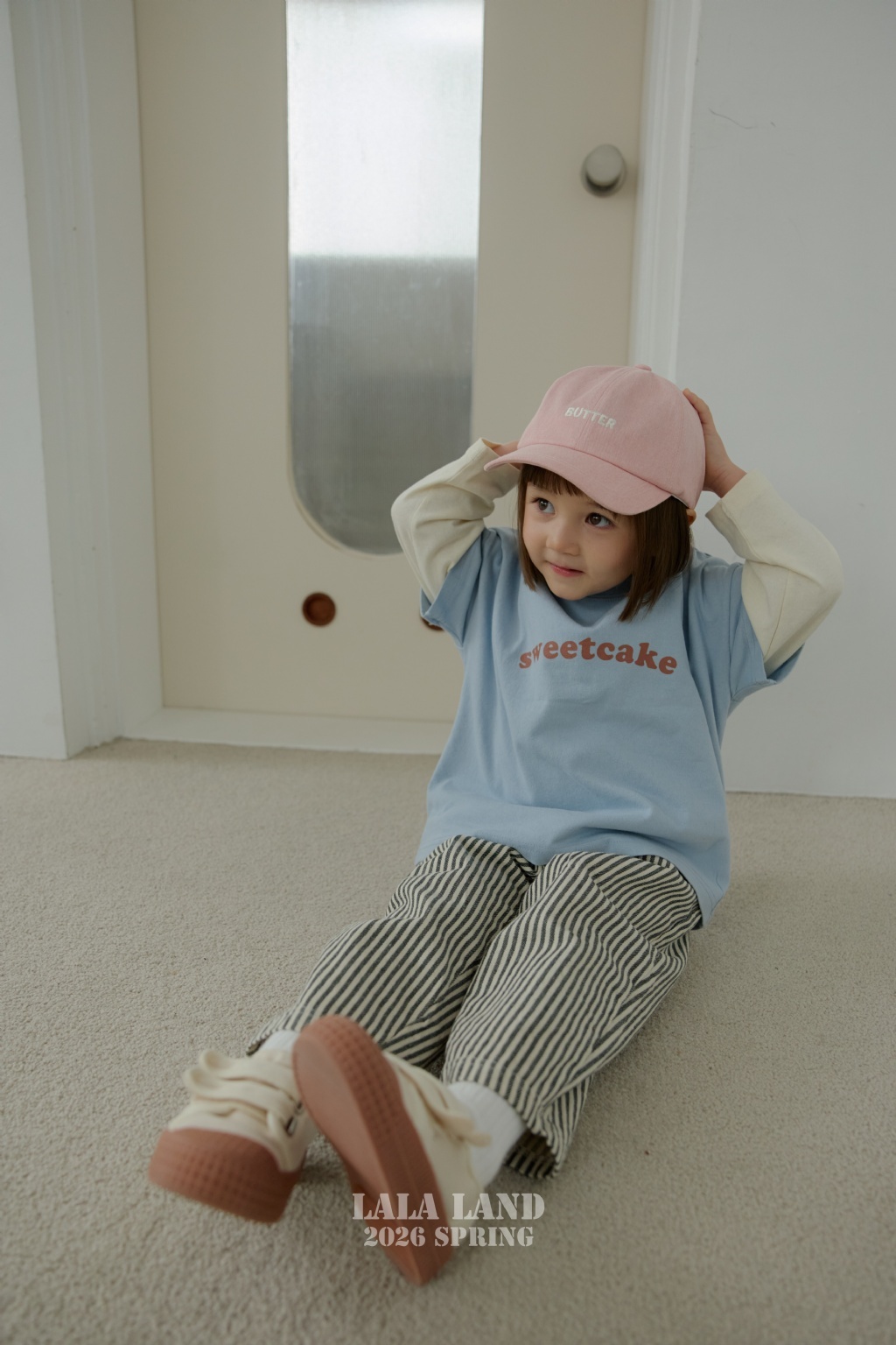 正韓春lalaland 小童2色直條蘿蔔褲