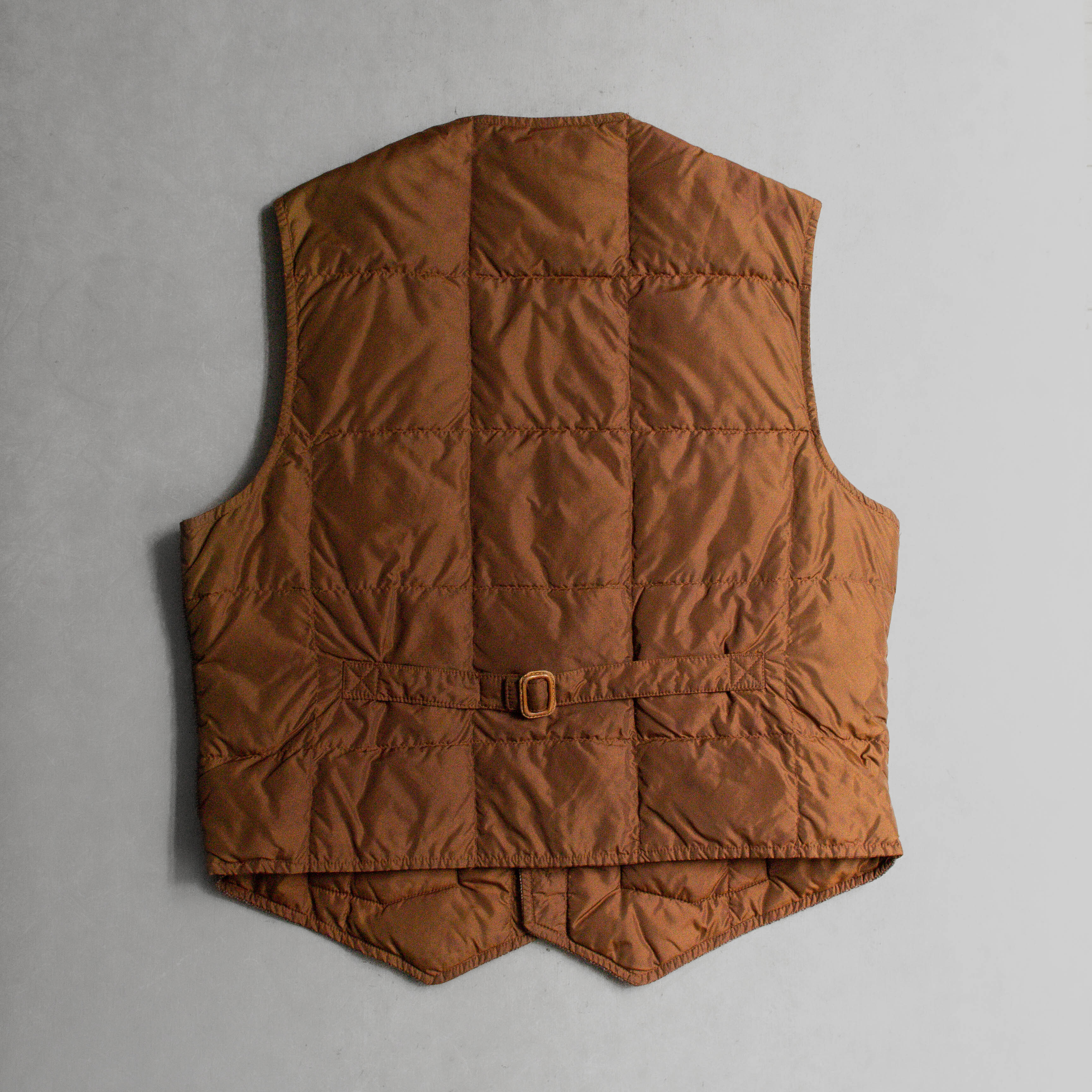 70S EDDIE BAUER DOWN TWEED VEST 美國製 棕色 毛呢 羽絨 背心