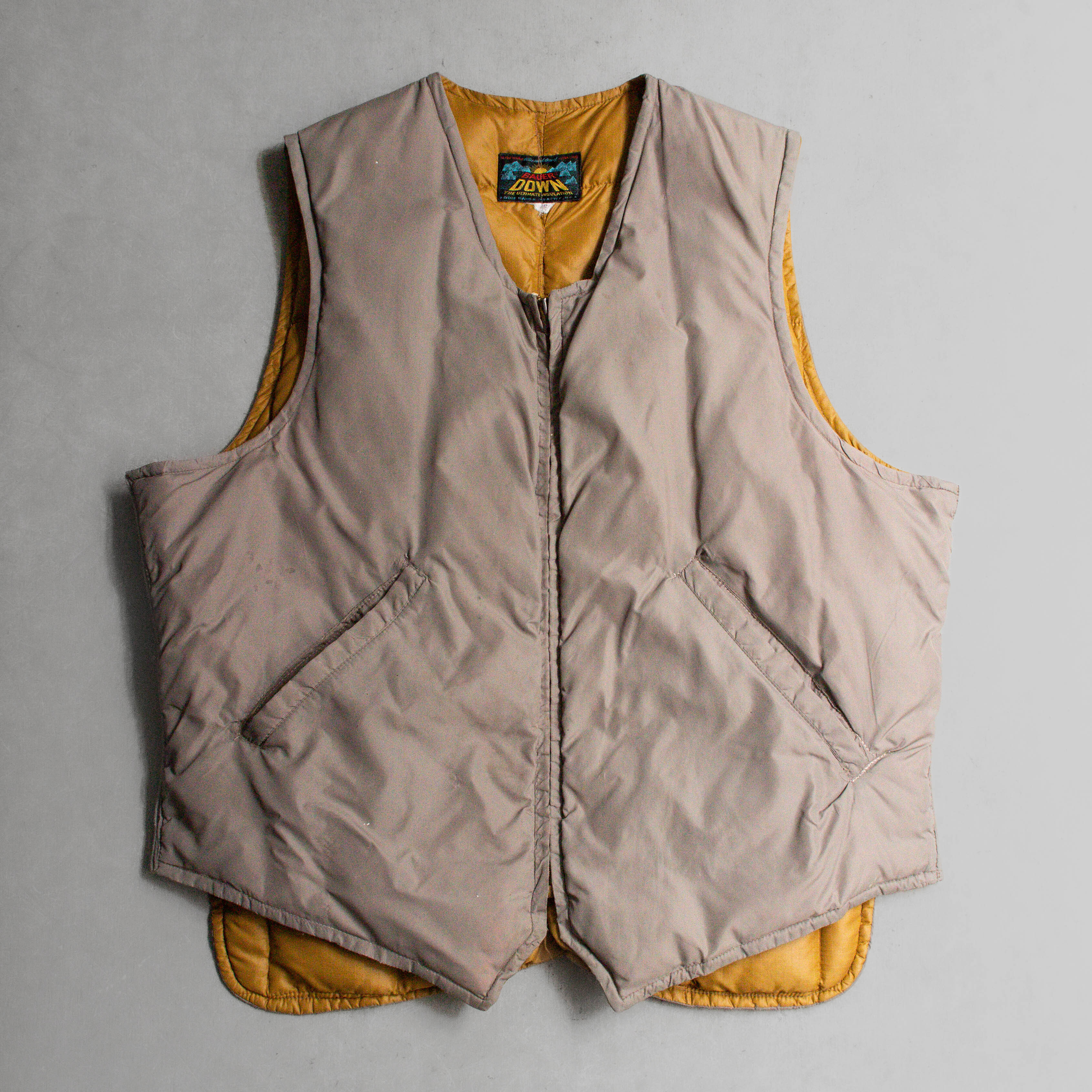 50-60S EDDIE BAUER INNER DOWN VEST 美國製 卡其 羽絨 背心