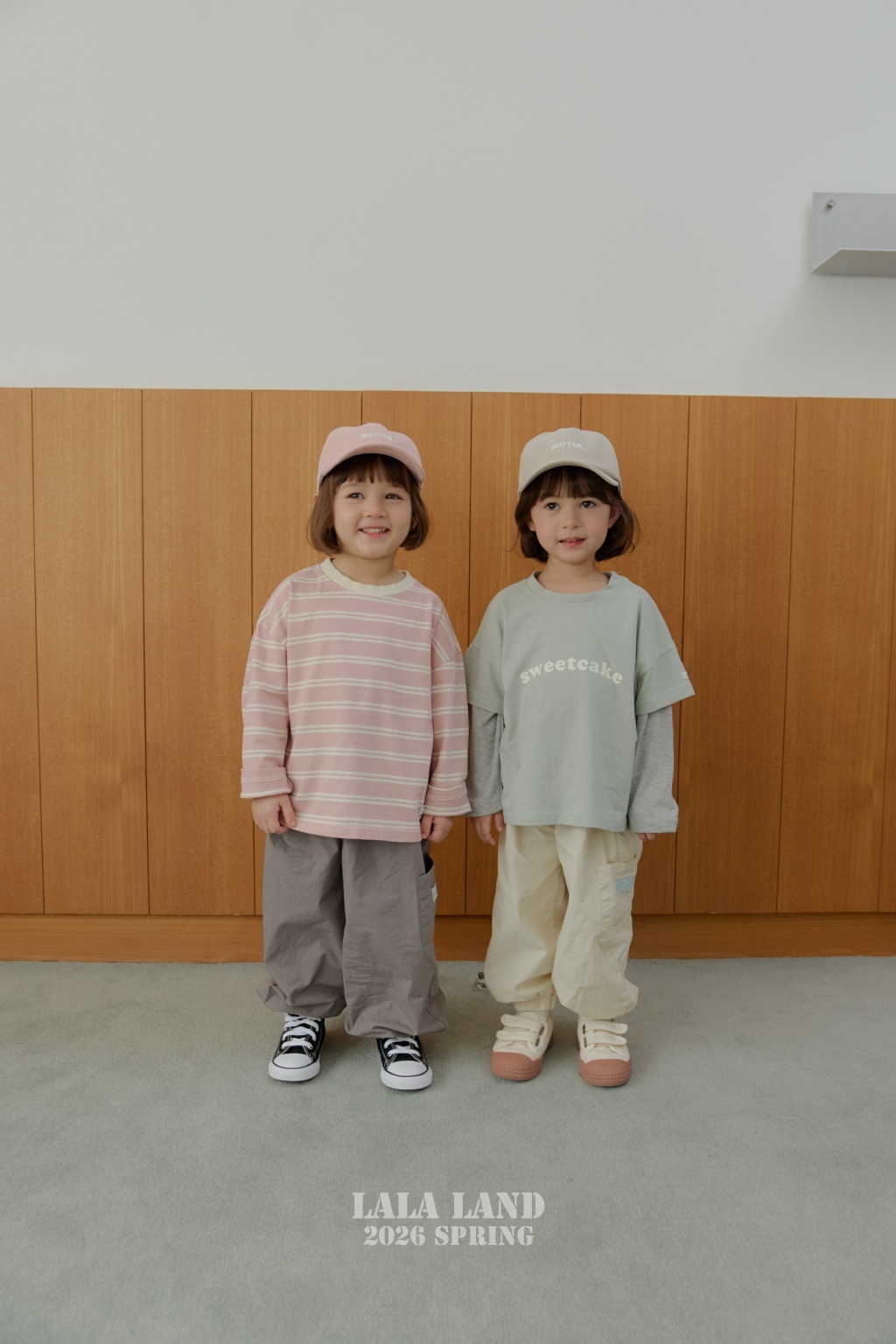 正韓春lalaland 小童四色大口袋工裝縮口褲