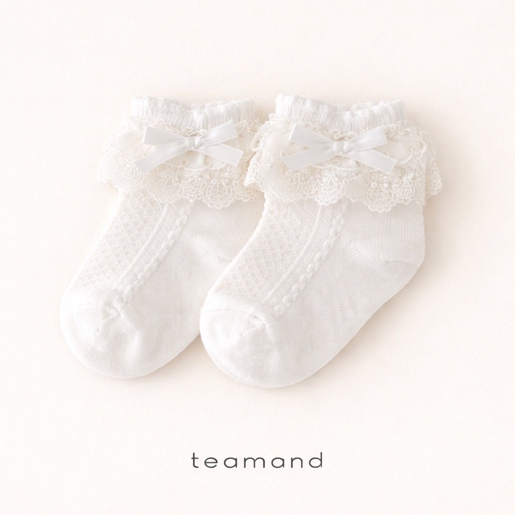 正韓春Team 黑白短蕾絲襪