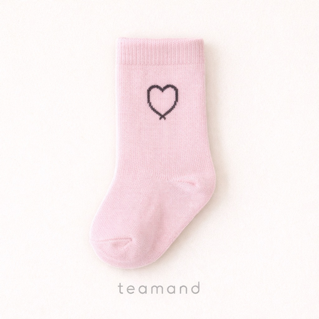 正韓春Team 親子裝_春季粉嫩碎花愛心襪(2入一組)